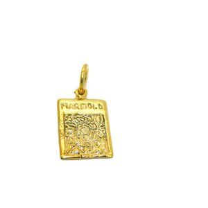 14K Marigold Seed Bad Yellow Gold Pendant Charm